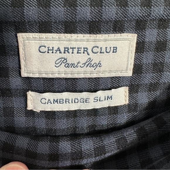 Charter Club Cambridge Slim black/gray check pull-on pants, sz 16, fall, office - Picture 5 of 11